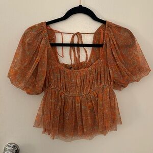 Free People Puff Sleeve Top